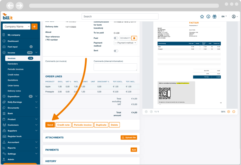 How to send an e-invoice via Peppol - 7