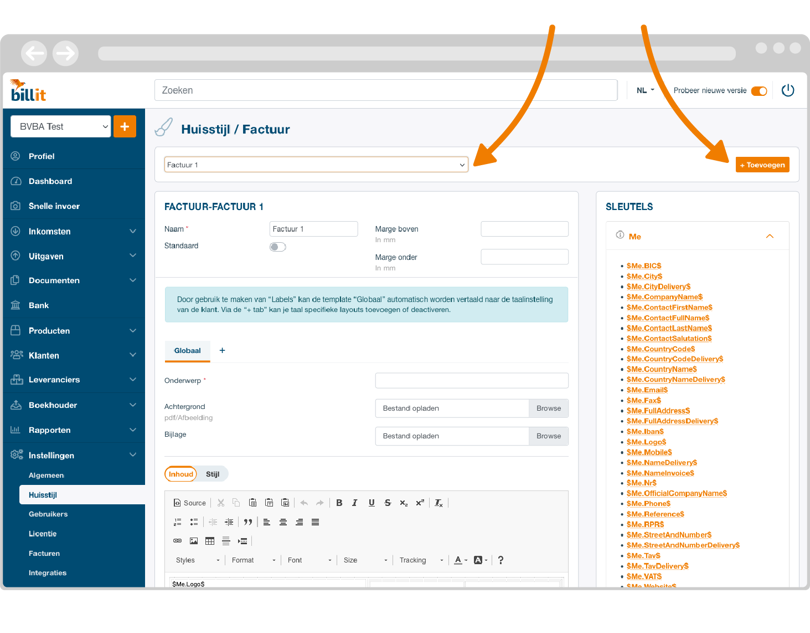 Settings Corporate Style Choose Template Nl